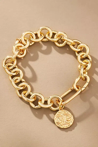 By Anthropologie Chunky Coin Charm Bracelet In Gold