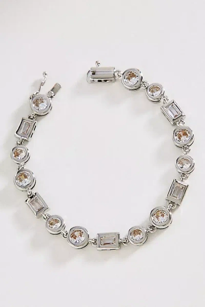 By Anthropologie Chunky Geometric Tennis Bracelet In Metallic