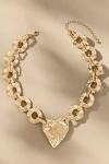By Anthropologie Chunky Heart Chain Necklace In Gold