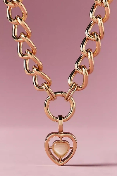 By Anthropologie Chunky Heart Chain Necklace In Gold