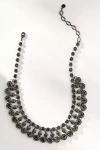 By Anthropologie Chunky Layered Crystal Necklace In Black