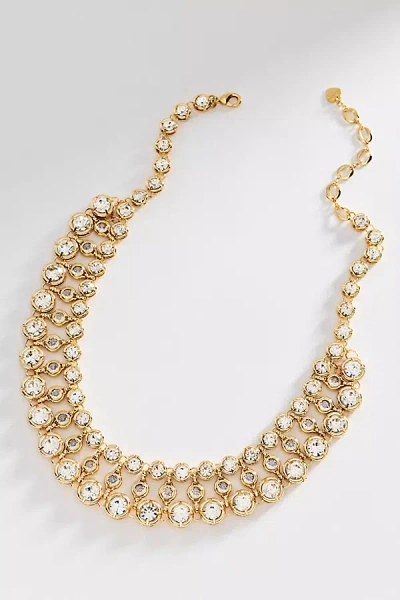 By Anthropologie Chunky Layered Crystal Necklace In Gold