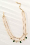 By Anthropologie Chunky Layered Pearl & Gem Necklace In Gold