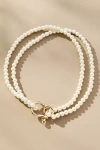 By Anthropologie Chunky Link Lock Pearl Necklace In White