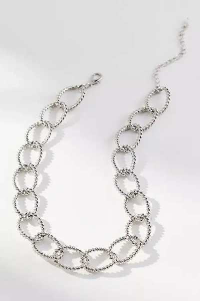 By Anthropologie Chunky Link Necklace In Silver