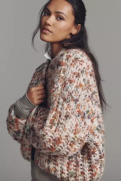 By Anthropologie Chunky Open-front Cardigan Sweater In Brown