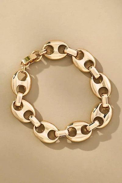 By Anthropologie Chunky Pop Tab Bracelet In Gold
