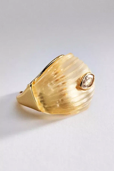 By Anthropologie Chunky Resin Ring In Gold