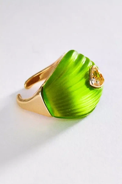 By Anthropologie Chunky Resin Ring In Green