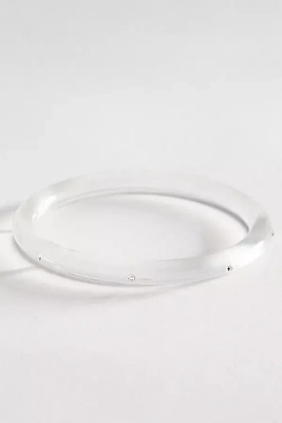 By Anthropologie Chunky Resin Studded Bracelet In Silver