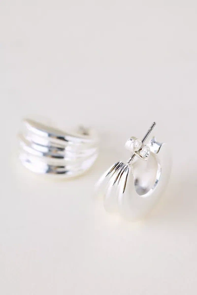 By Anthropologie Chunky Rib Earrings In Silver