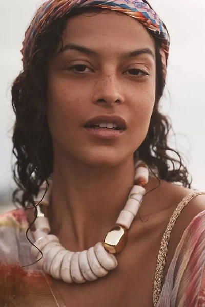 By Anthropologie Chunky Stone Necklace In Neutral