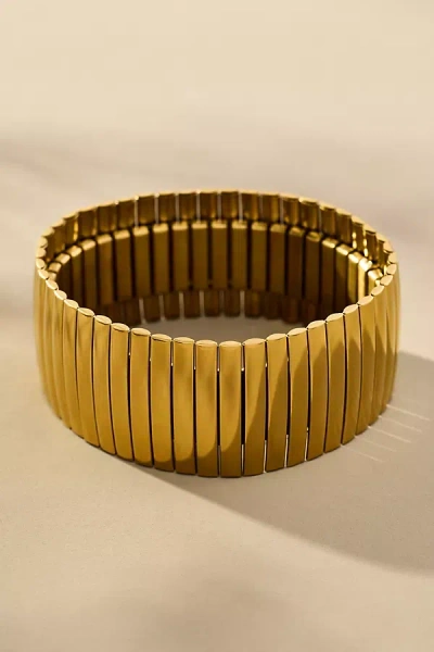 By Anthropologie Chunky Stretch Metal Bracelet In Gold