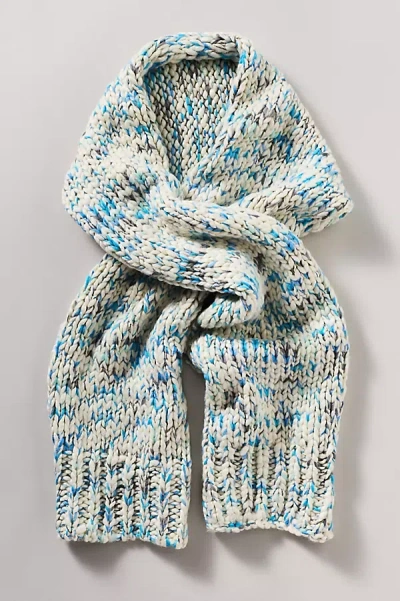 By Anthropologie Chunky Yarn Scarf In Blue