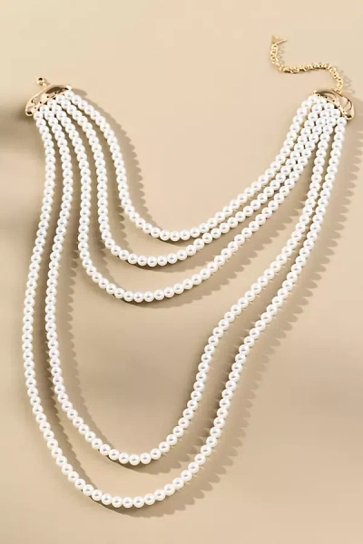 By Anthropologie Cinq Layered Pearl Necklace In White