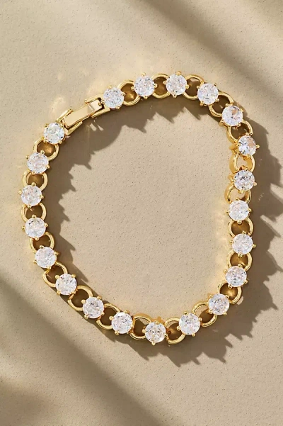 By Anthropologie Circle Crystal Bracelet In Gold