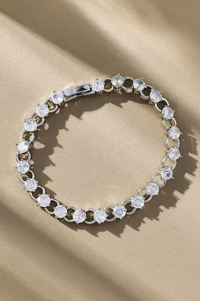 By Anthropologie Circle Crystal Bracelet In Silver