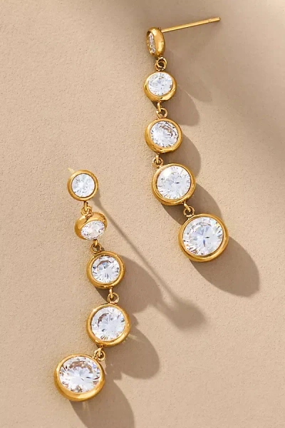 By Anthropologie Circle Faceted Crystal Dangle Earrings
