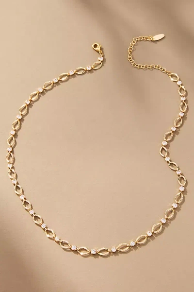 By Anthropologie Circle Link Crystal Necklace