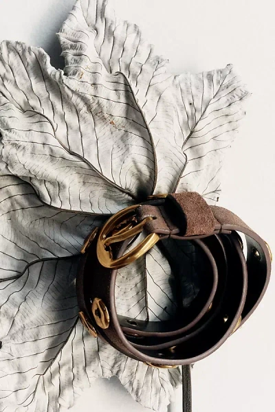 By Anthropologie Circle Studded Belt In Brown
