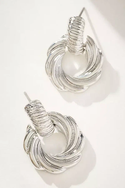 By Anthropologie Circle Twist Earrings In Silver