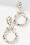 By Anthropologie Circular Crystal Drop Earrings In Silver