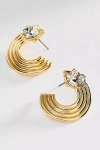 By Anthropologie Circular Ribbed Post Earrings In Gold
