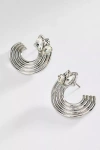 By Anthropologie Circular Ribbed Post Earrings In Metallic