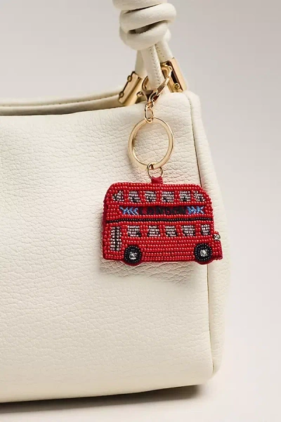 By Anthropologie City Collection Beaded Bag Charm In Red