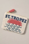 By Anthropologie City Graphic Medium Beaded Pouch