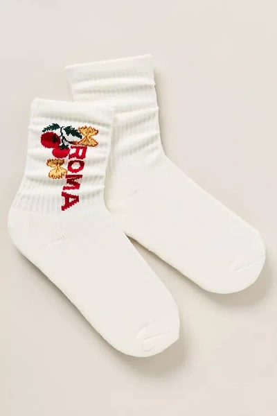 By Anthropologie City Icon Crew Socks In White