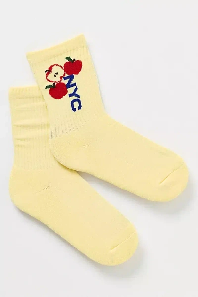 By Anthropologie City Icon Crew Socks In Yellow