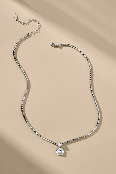 By Anthropologie Classic Crystal Necklace In Silver