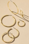 By Anthropologie Classic Hoop Earrings, Set Of 3 In Gold