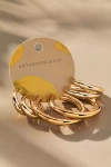 By Anthropologie Classic Hoop Earrings, Set Of 3 In Gold