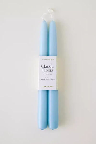 By Anthropologie Classic Taper Candles, Set Of 2 In Blue