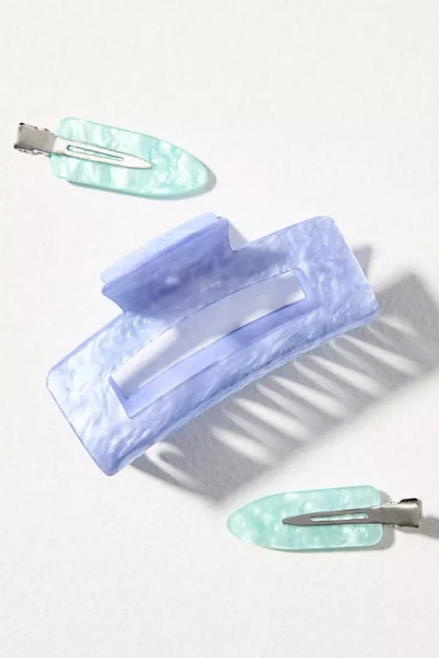 By Anthropologie Claw Clip & Crease-free Hair Clip Set In Purple