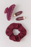By Anthropologie Claw Clip, Crease-free Clips & Scrunchie Set In Pink