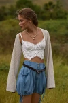 By Anthropologie Clean Knit Shrug In White