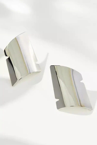By Anthropologie Clean Mod Metal Post Earrings In Silver