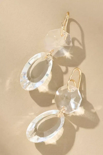 By Anthropologie Clear Crystal Drop Earrings In Transparent