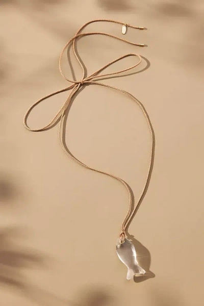 By Anthropologie Clear Fish Pendant Necklace In Gold
