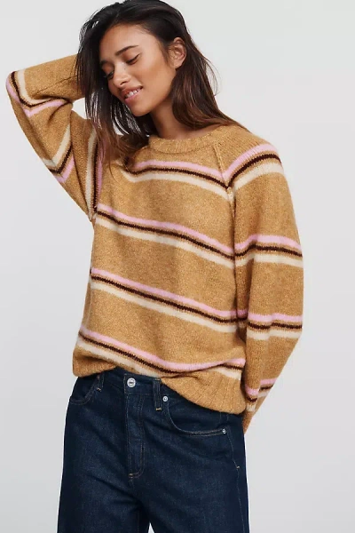 By Anthropologie Cline Chunky Crew-neck Sweater In Brown