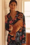 By Anthropologie Cloud Flannel Pajama Top In Animal Print
