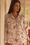 By Anthropologie Cloud Flannel Pajama Top In Neutral