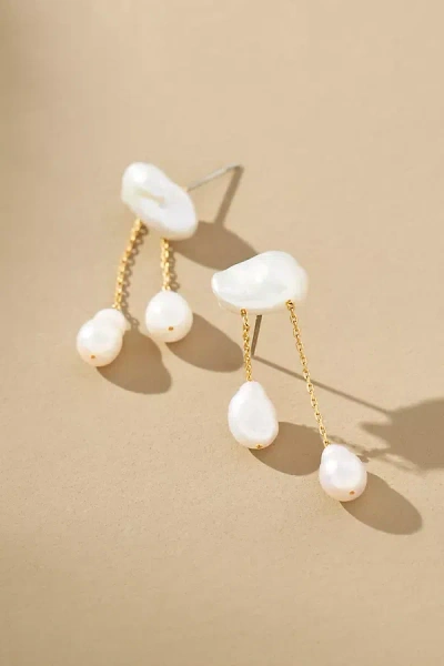 By Anthropologie Cloud Pearl Drop Earrings In White