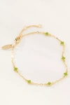 By Anthropologie Clover Chain Wrap Bracelet In Green