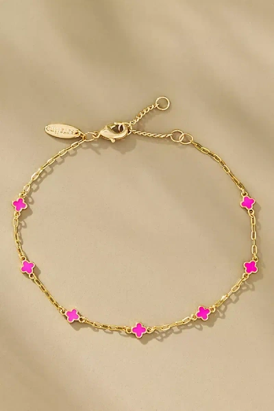By Anthropologie Clover Chain Wrap Bracelet In Purple