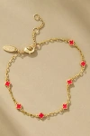 By Anthropologie Clover Chain Wrap Bracelet In Red