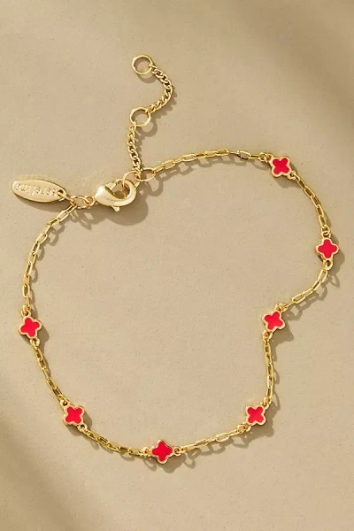 By Anthropologie Clover Chain Wrap Bracelet In Red